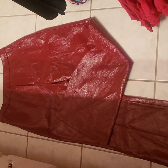 Vintage Red Hot 🔥 Pleather Pants NWT - Picture 1 of 4